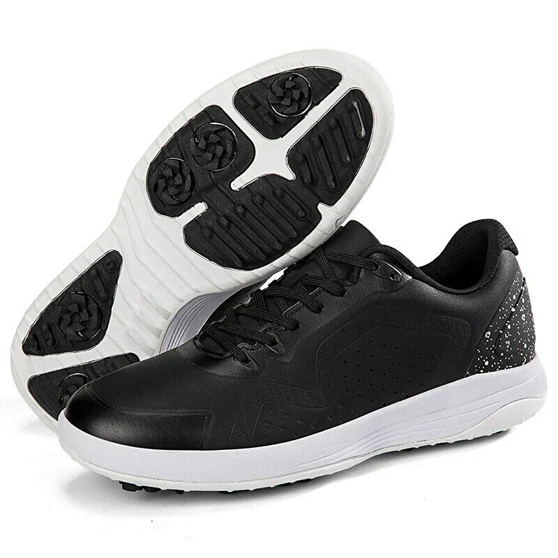 Zapatos de Golf profesionales para hombre, zapatillas planas de cuero, a la moda, para exteriores, color azul y negro, talla grande
