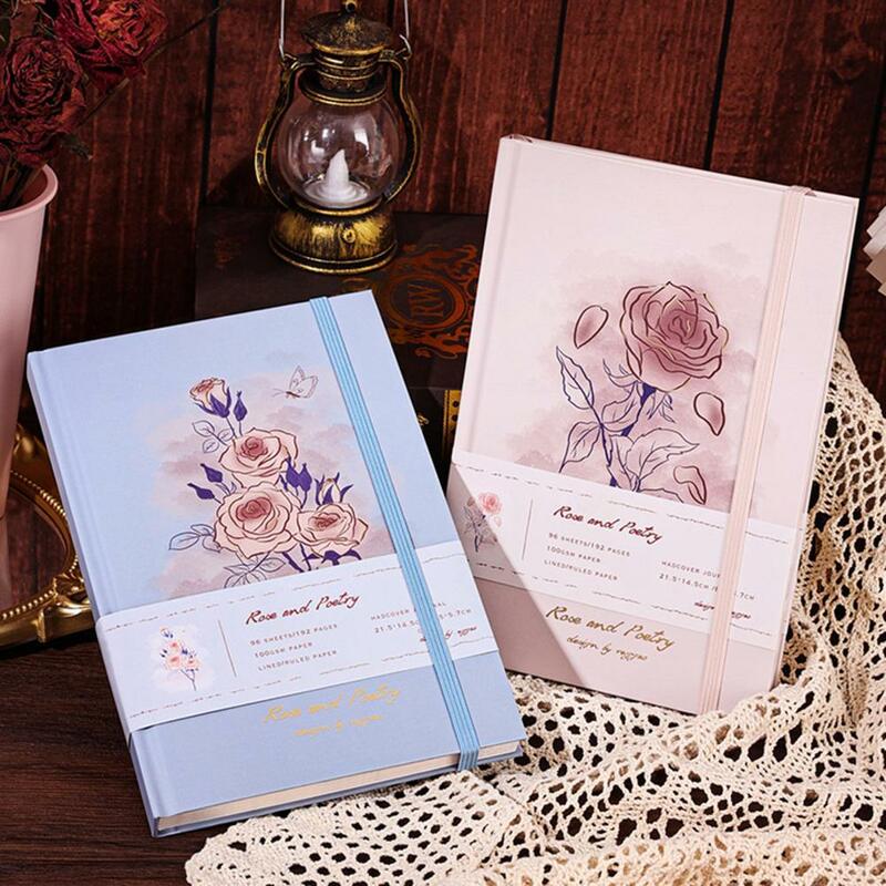 Buku catatan siswa A5 Buku Harian bunga kupu-kupu antik buku catatan estetis untuk buku tempel DIY kerajinan perencana Album Jurnal