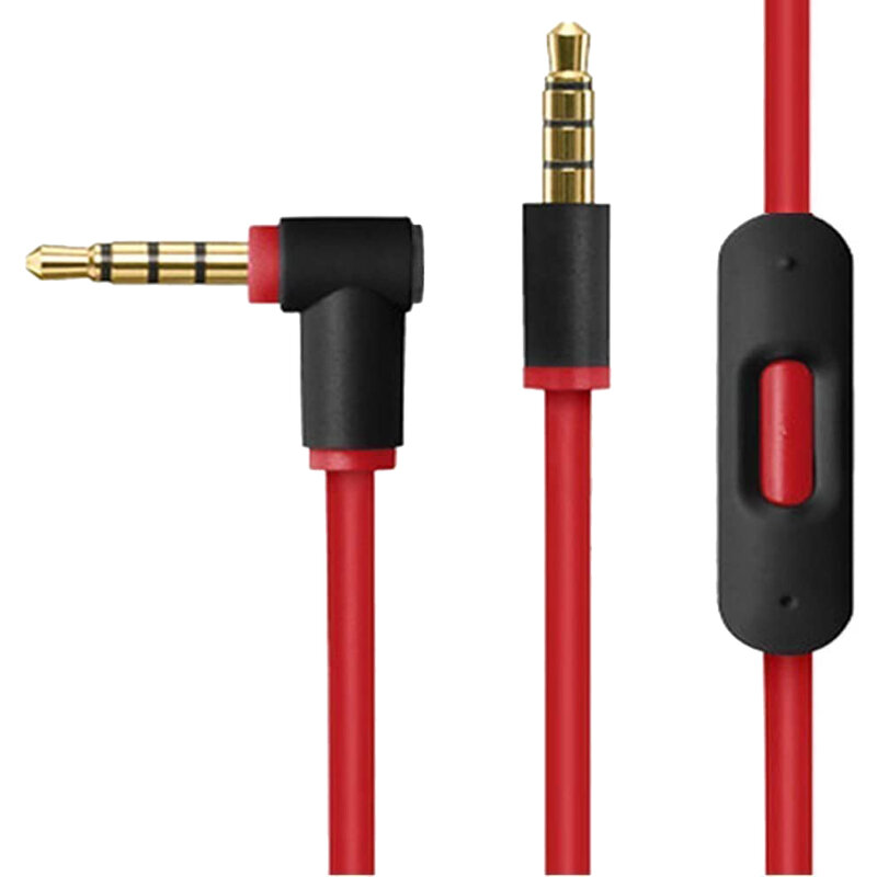 Cavo Audio sostitutivo per conversazione remota per cuffie Beats Studio, Executive, Mixer, Solo HD, Wireless e Pro (nero + rosso)