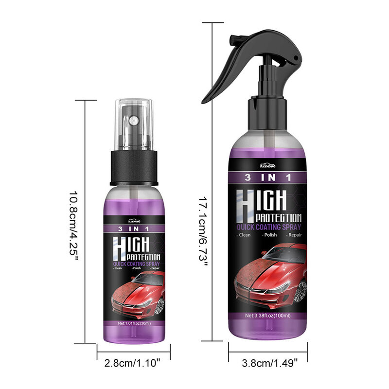 3 in 1 High Protection Quick Ceramic Coating Nano Spray Car Coating Wax Polishing Spray Plastic Refresh Fast Fine Scratch Repair