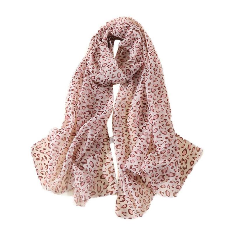 Женский леопардовый Регулируемый шарф, модный мягкий женский длинный тонкий шарф с мусульманским принтом, зимние шарфы St H8L8