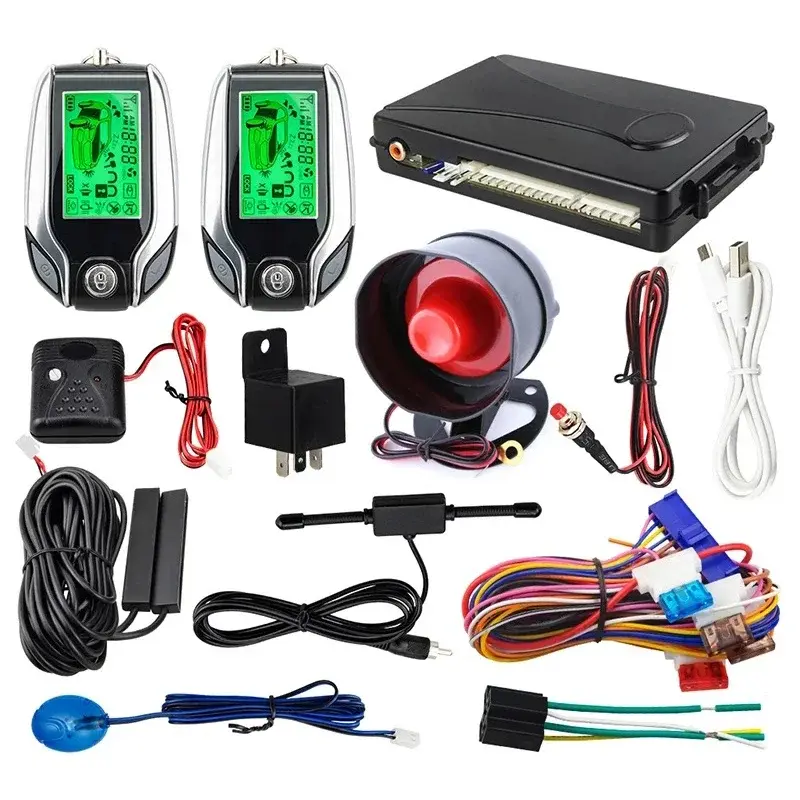 Wholesale Pke-Passive Keyless Entry Shock Warning Remote Trunk Release 2 Way Car with Rechargeable Lcd Key Fob