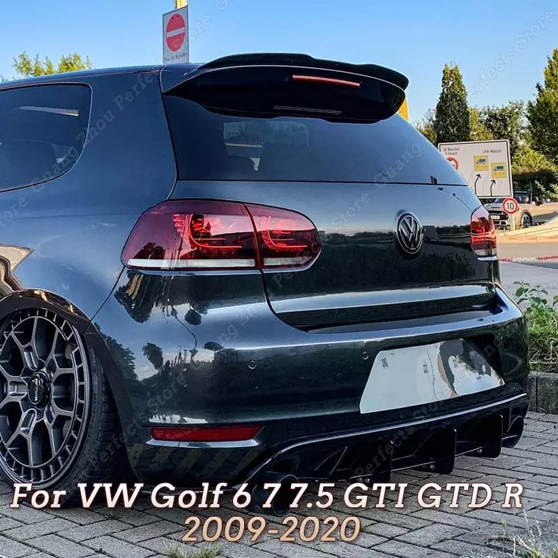 Rear Roof Spoiler Wing For VW Golf 6 7 7.5 VI VII MK6 7 7.5 GTI GTD R 2009-2020 Gloss Black Maxton Style Body Kits Tuning