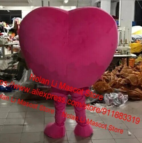 High Quality Pink Heart Shaped Mascot Costume Cartoon Set Role Play Movie Props Fancy Birthday Party  Festival Ctivity 1282