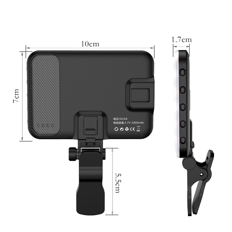 Mini Led Selfie Light Portable Camera Camcorder Light Adjustable Mobile Phone Light With Clip 3 Light Modes For Video Conference