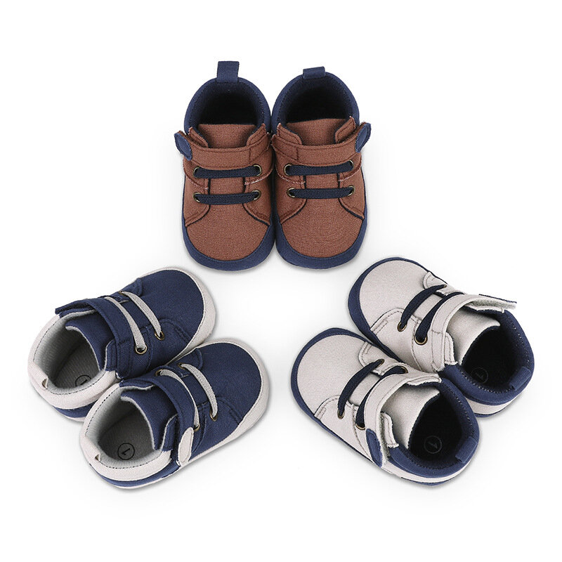Sapatilhas de sola macia de cores contrastantes para crianças, sapatos infantis antiderrapantes, sapatilhas casuais, primeiro caminhante recém-nascido, nova moda