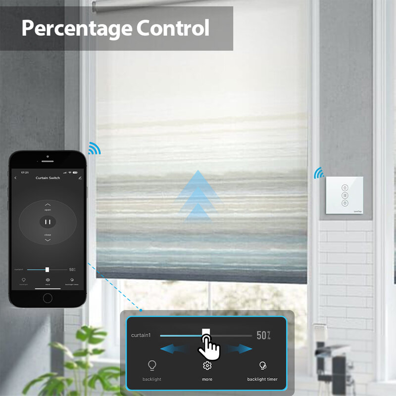 Tuya Smart Life-Joli connecté pour rideaux, Wi-Fi, avec télécommande, Google Home, Alexa, Echo, pour maison connectée