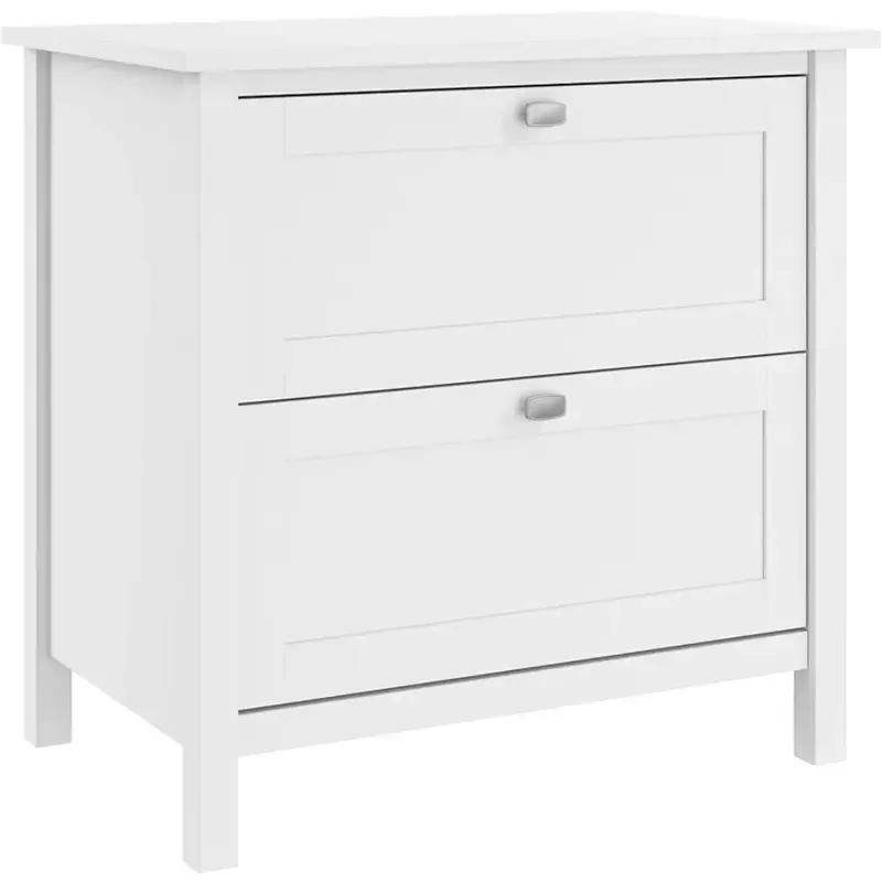 Broadview 2 Drawer Lateral File Cabinet in Pure White Storage for Home Office Workspace Freight Free Filing Cabinets Furniture