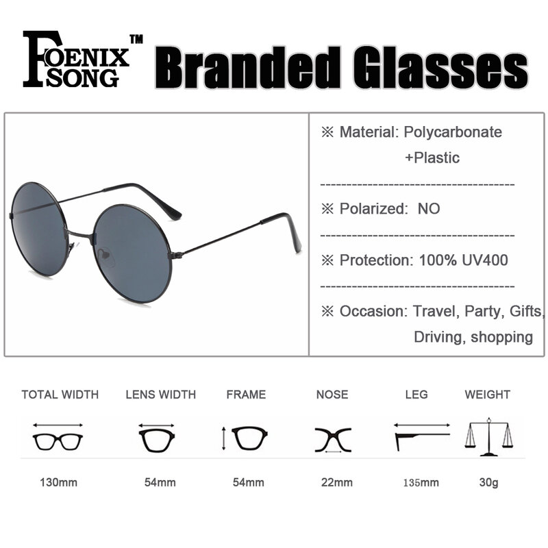 FOENIXSONG รอบใหม่แว่นตากันแดดผู้หญิงแว่นตากันแดด Vintage Retro แว่นตา Unisex กระจกหญิง De Sol Feminino
