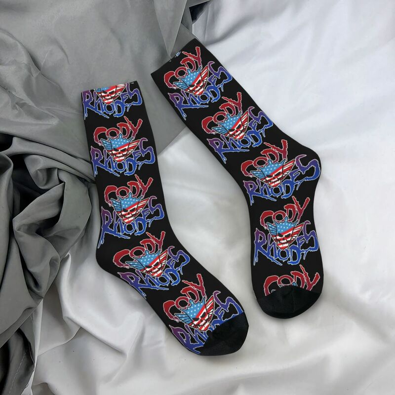 Calcetines deportivos Harajuku para hombre y mujer, calcetín de poliéster con logotipo de pesadilla americana, primavera, verano, Otoño e Invierno