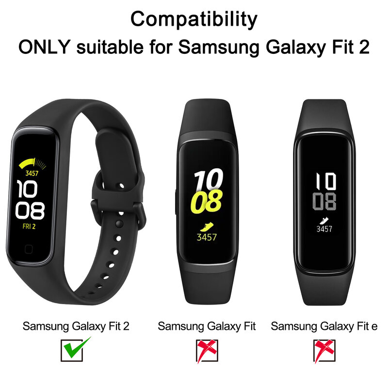 Pulseira de relógio de silicone para Samsung Galaxy Fit 2, Pulseira, Pulseira, Pulseira, 4pcs, 3pcs, 2pcs
