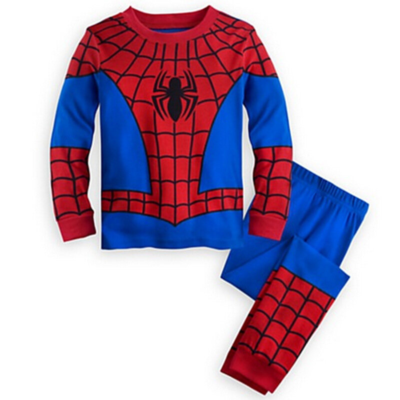 Avengers Superhero piyama untuk anak-anak Spiderman, pakaian tidur Iron Man, setelan lengan panjang Natal untuk anak laki-laki