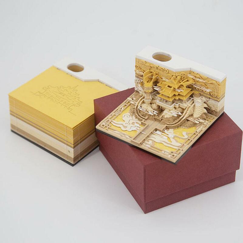 3D tridimensionale carta Note regalo creativo blocco Note calendario Note antiche calendario casa appiccicosa architettura 3D C5U1