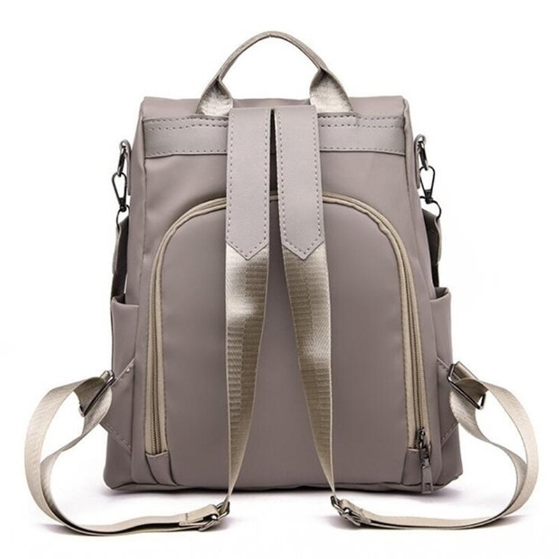 Nowa damska wielofunkcyjny plecak na co dzień nylonowa torba szkolna w jednolitym kolorze dla dziewcząt moda odpinany pasek torba podróżna na ramię