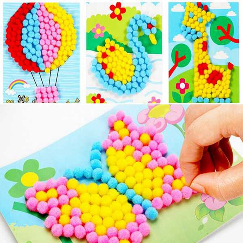 NEW-500 Pcs 10Mm Soft Round  Pompoms Ball Mixed Color DIY Decoration Craft Making And Hobby Supplies
