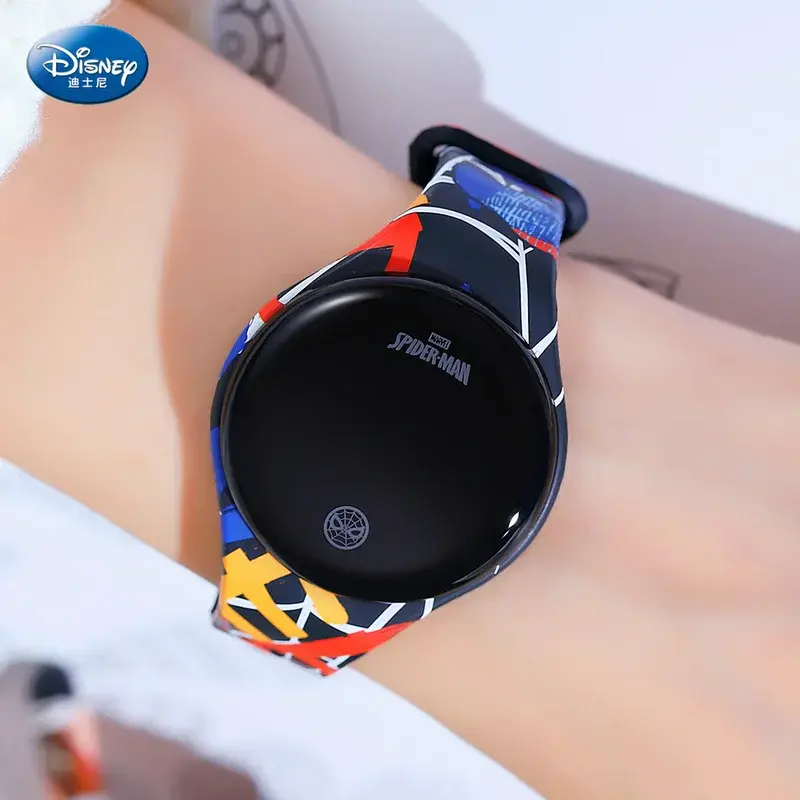 Disney-reloj Digital de Mickey Mouse para niños y niñas, cronógrafo de Spiderman, Frozen, dibujos animados, pantalla táctil, deportivo inteligente