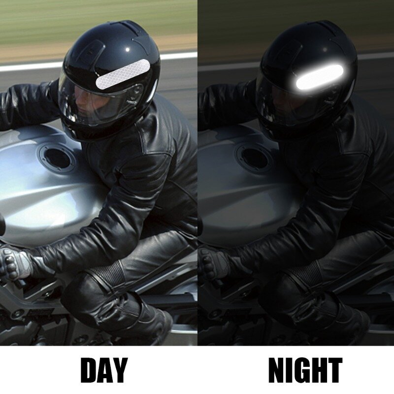 Tiras reflectantes para casco de motocicleta, pegatina de advertencia de seguridad nocturna de conducción, pegatinas decorativas generales para coche, 10-50 piezas