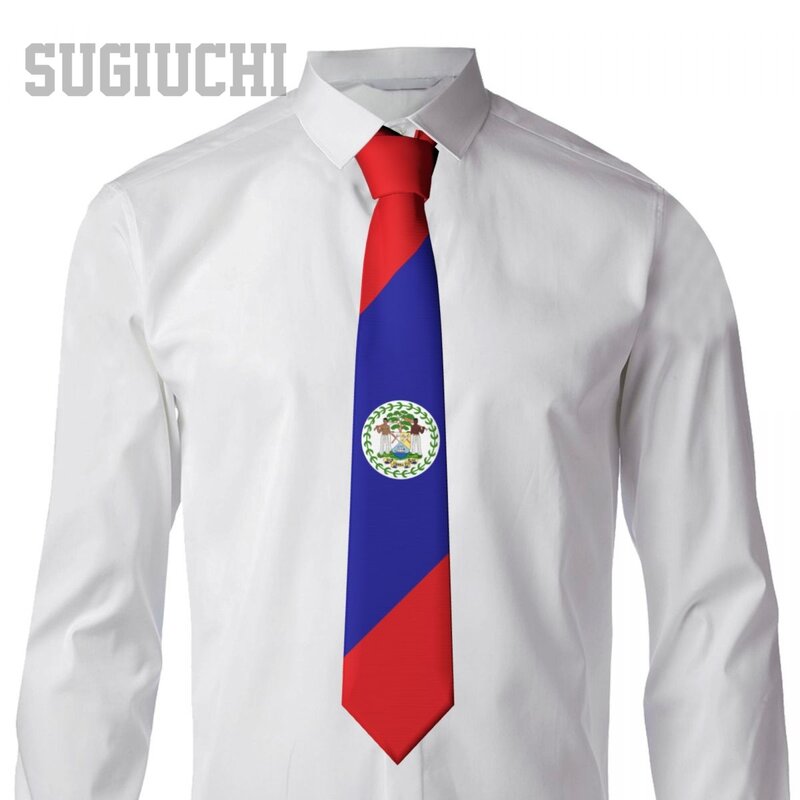 Belize flaga symbol mężczyźni kobiety krawaty na co dzień krawat w kratę garnitury Slim wesele krawat biznesowy gravaty