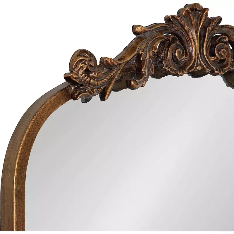 Arendahl-Tradicional LED Arch Mirror, Full Body Mirror, Espelhos Dourados, Barroco Inspirado Wall Decor, Comprimento Livre Frete, 19x30.75"