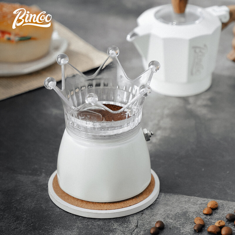 BINCOO-cafetera Moka de doble válvula para el hogar, juego de cafetera pequeña, molinillo de mano Espresso