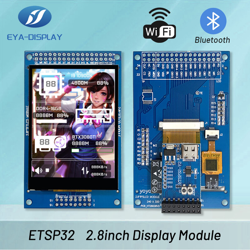 Módulo de pantalla inteligente ESP32 IPS LVGL, placa de desarrollo WIFI y Bluetooth, 2,8 pulgadas, 240x320, pantalla LCD TFT