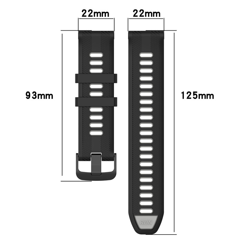 Bracelet officiel en silicone souple pour Garmin Forerunner, bracelet de remplacement, bracelet RUN Band, accessoires, 22mm, 965, 955, 945, 935