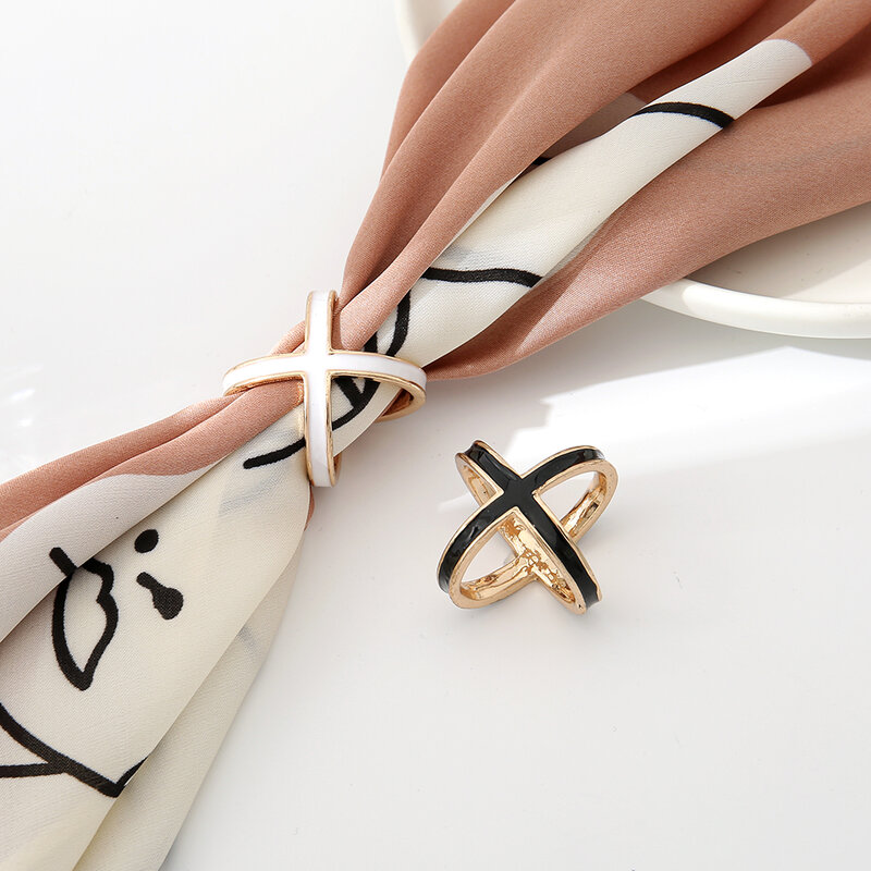 X-bentuk syal silang gesper bros kristal bros untuk wanita syal berongga gesper bros perhiasan aksesori pakaian