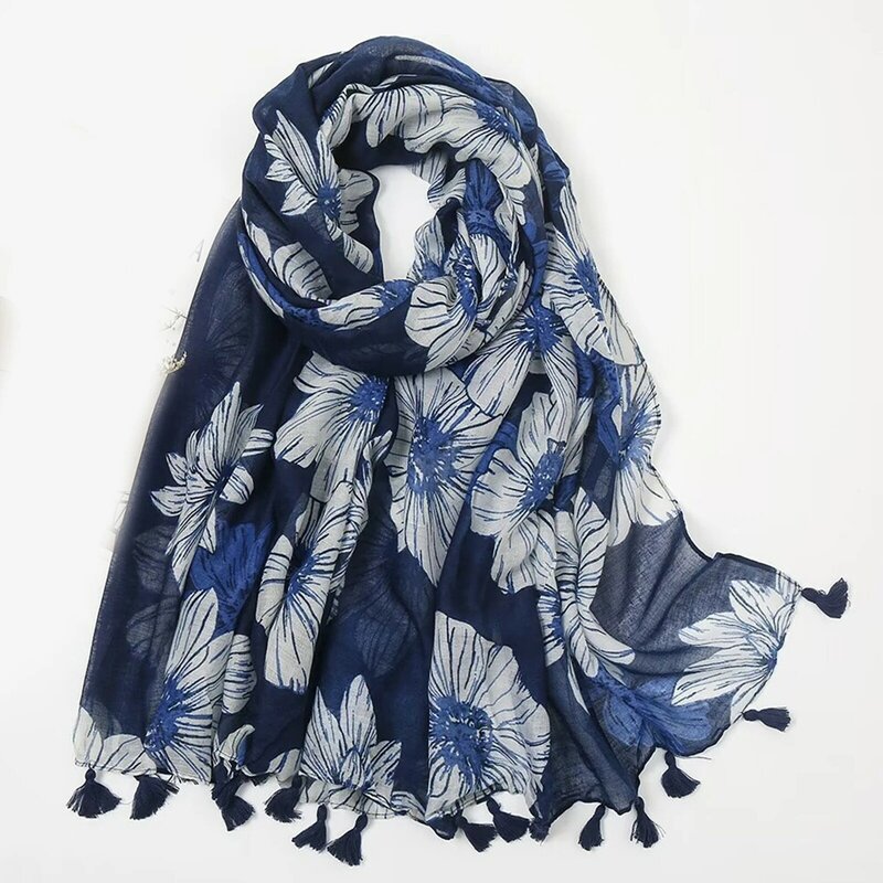 Nuovo foulard musulmano 180*85cm, gli scialli con nappe quattro stagioni asciugamano da spiaggia con stampa in stile etnico, bandana antivento calda alla moda