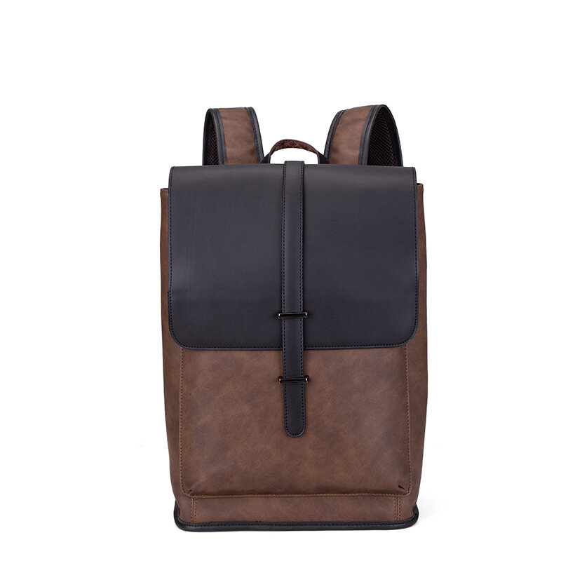 Bolsa de couro estilo coreano masculina, mochila de viagem, bolsa casual para laptop, elegante