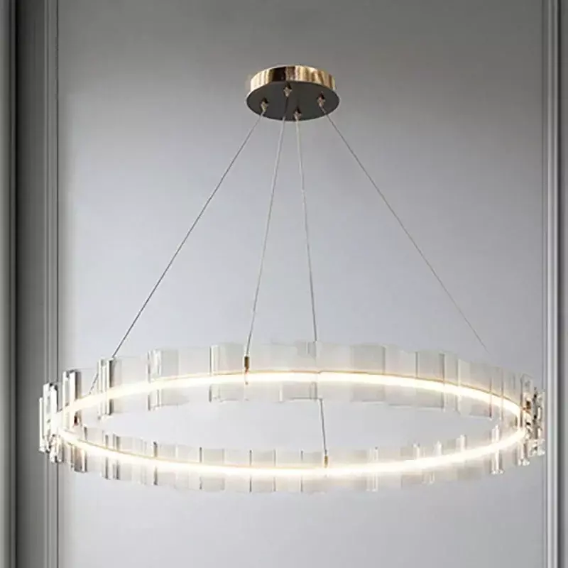 Lampu gantung Nordic Modern, lampu gantung desainer belajar kamar tidur restoran Alec gelombang bulat kreatif minimalis