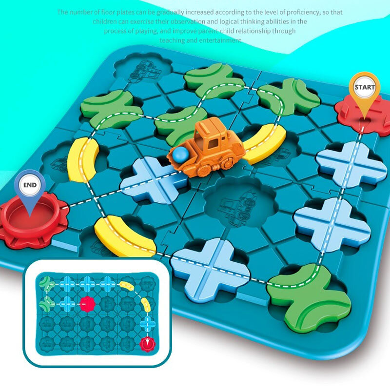 Labirynt drogowy dla dzieci Montessori logiczny budowniczy drogi gra montażowa układanka zabawki edukacyjne do nauki dla dzieci