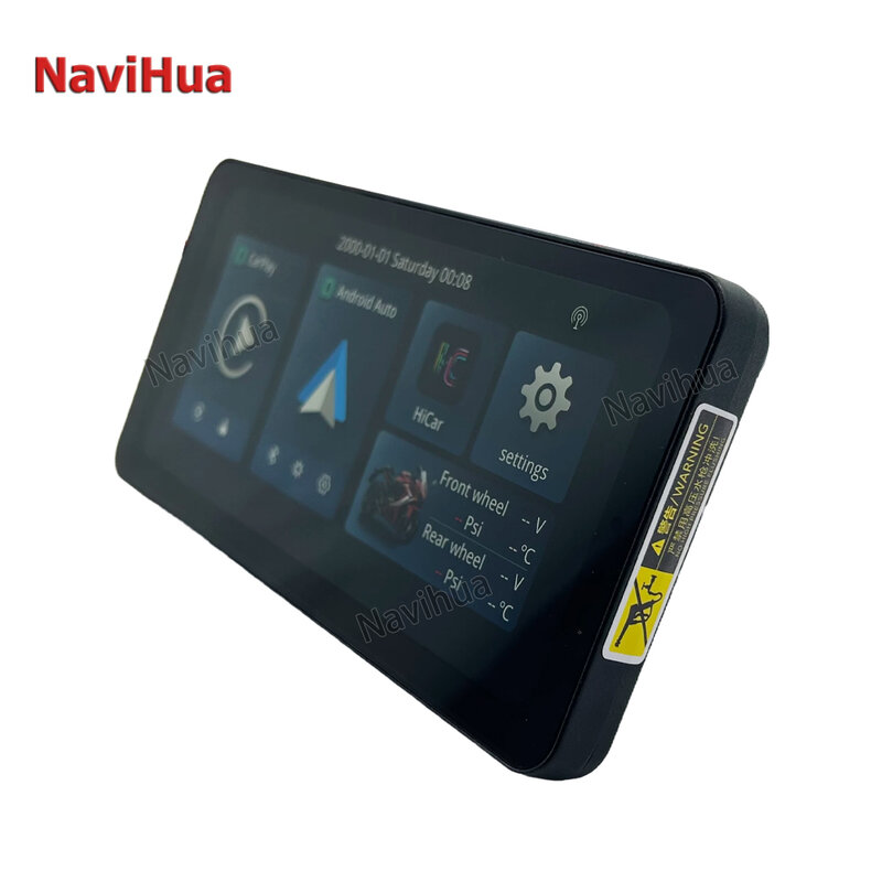 하이 퀄리티 휴대용 오토바이 LCD 디스플레이, 무선 카플레이, 무선 안드로이드 자동 타이어 압력 디스플레이, IPX7, 6.3 인치