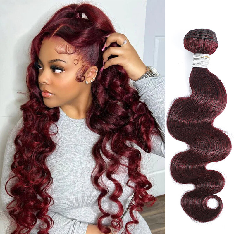 Linhua 99j, цвет Бургунди, волнистые человеческие волосы, от 8 до 30 дюймов, 1, 3, 4 дюйма, двойное искусственное плетение волос, 100% натуральные волосы