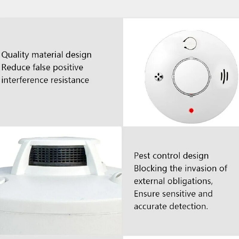 Detector de humo de 5 piezas, Sensor de alarma contra incendios, sistema de seguridad para el hogar, protección contra incendios