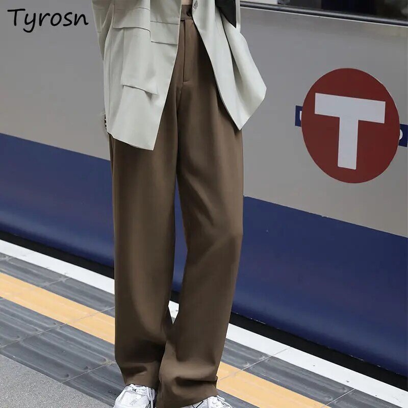 Pantalones de fregado estilo japonés para mujer, ropa minimalista, a medida, plisado, cintura Imperio, Retro, informal, holgado, Vibe High Street Ins