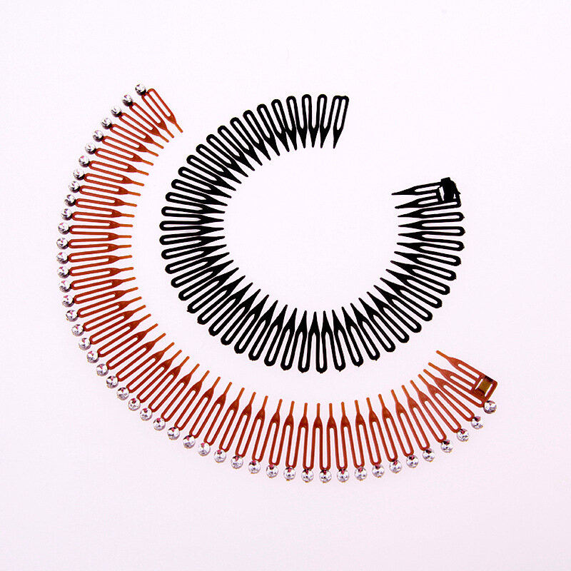 Full Circular Stretch Comb Flexible Hair Combs Headband Tooth Interlocking Plastic Hair Wrap Hairband Holder Hair Accessories