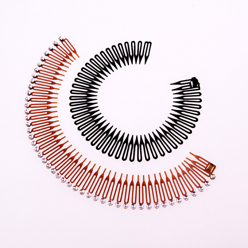 Peine elástico Circular completo, peines flexibles para el cabello, diadema entrelazada de dientes, envoltura de plástico para el cabello, soporte para diadema, accesorios para el cabello