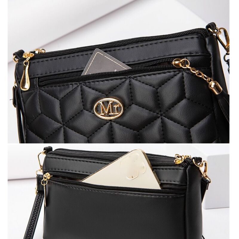 Leather Crossbody Bag New Large Capacity Solid Color Shoulder Bag Lightweight Messenger Handbag Women