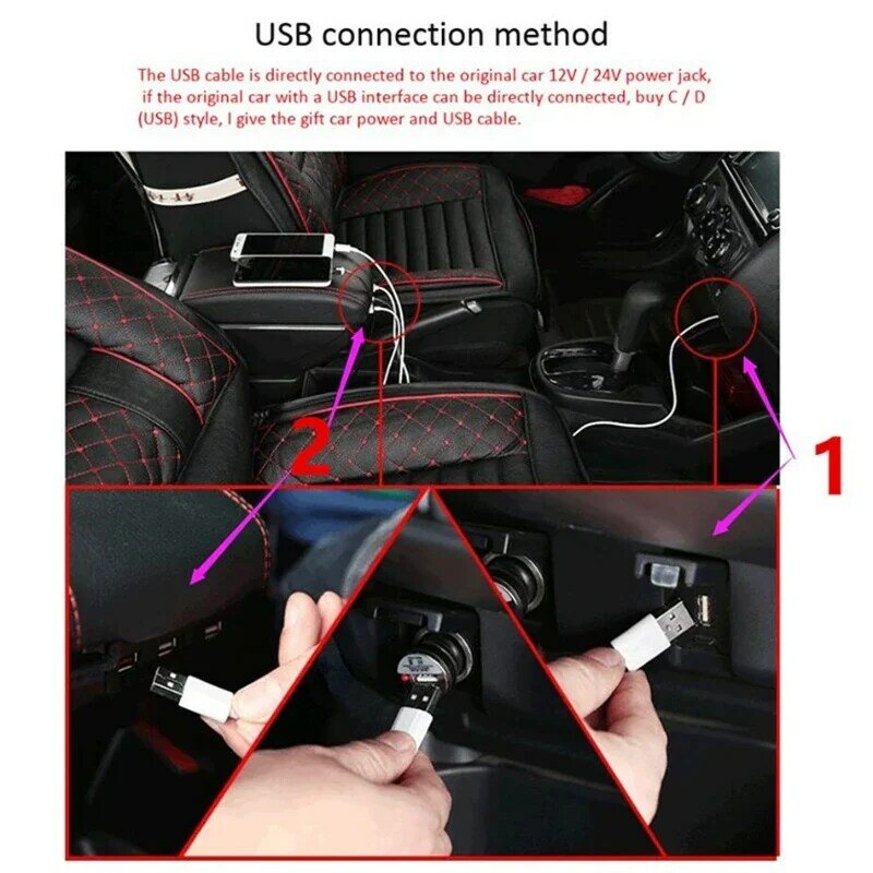 Caixa do braço do carro para Hyundai Accent Verna, Peças Interiores, Caixa de armazenamento com luzes LED USB, Novo