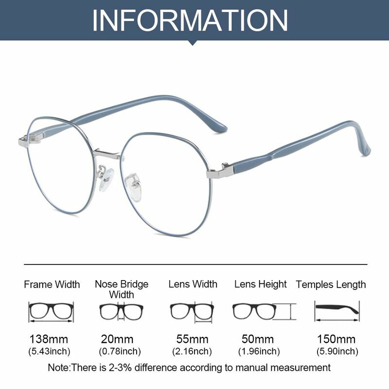 Lunettes optiques en métal pour hommes et femmes, lunettes anti-rayons bleus, lunettes