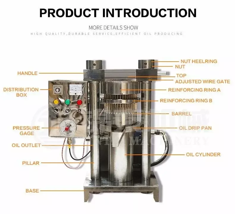 Prensa hidráulica de aceite de sésamo, máquina de prensado en frío de gran capacidad para mantequilla de cacao, novedad