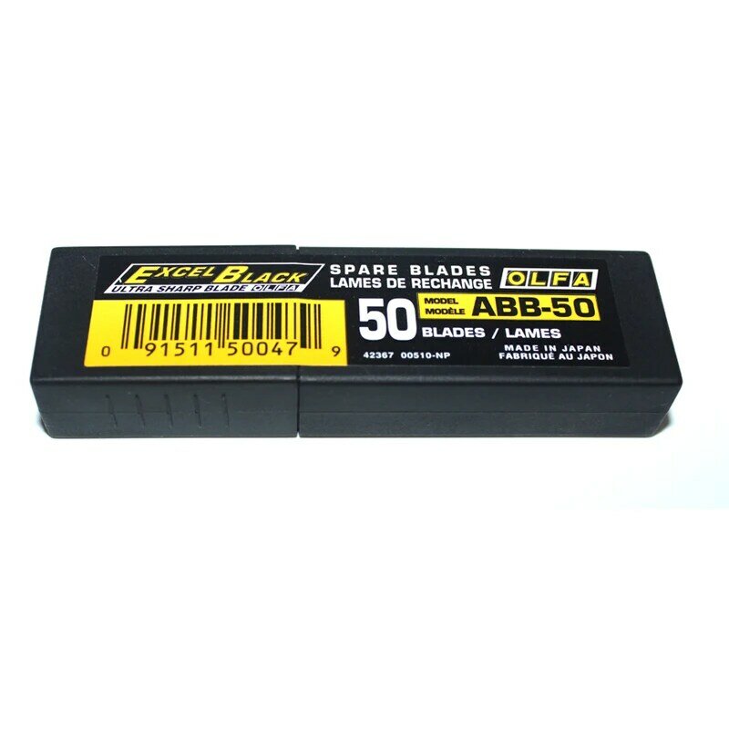 Olfa ABB-50 hoja negra ultraafilada, calcomanías para coche, envolturas de vinilo, 9mm, 50 paquetes