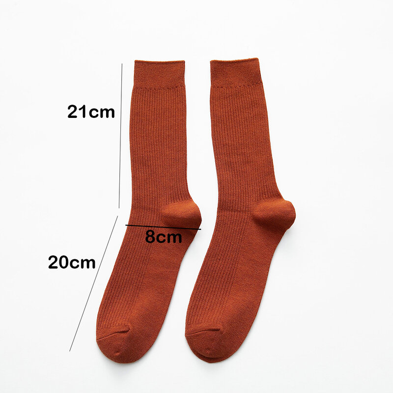 CHAOZHU calzini giapponesi doppi ferri da maglia in cotone a costine sottili da uomo in cotone da lavoro calzini elasticizzati Casual di marca quotidiana