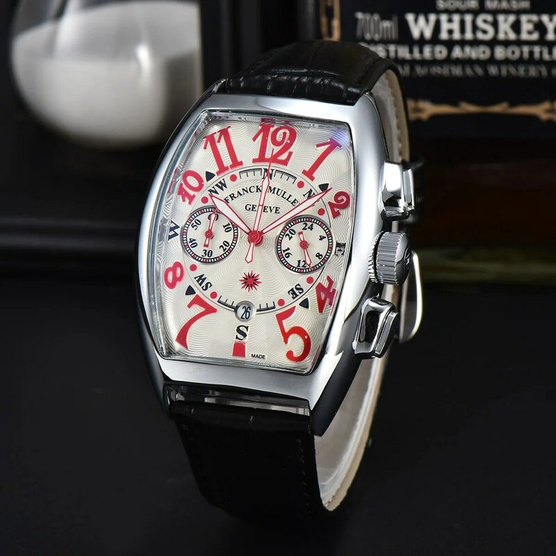 Horloge Voor Mannen Mode Quartz Polshorloges Tonneau Man Horloges Sport Waterdicht Luxe Gratis Verzending Items Voor Mannen