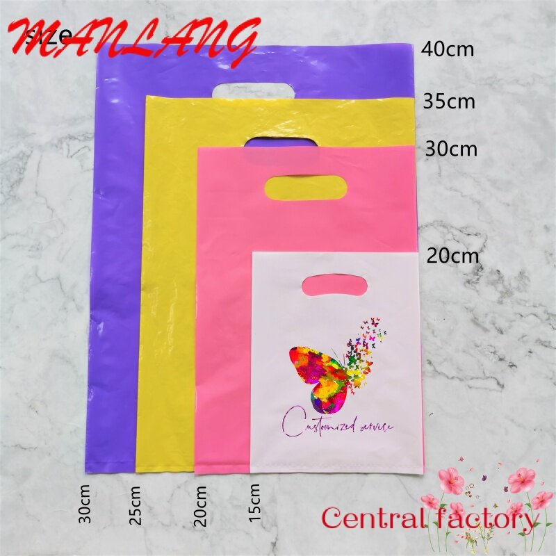 Custom  new plastic hand bag private label shopping gift  plastic bag custom eyelashes plastic bags with logo
