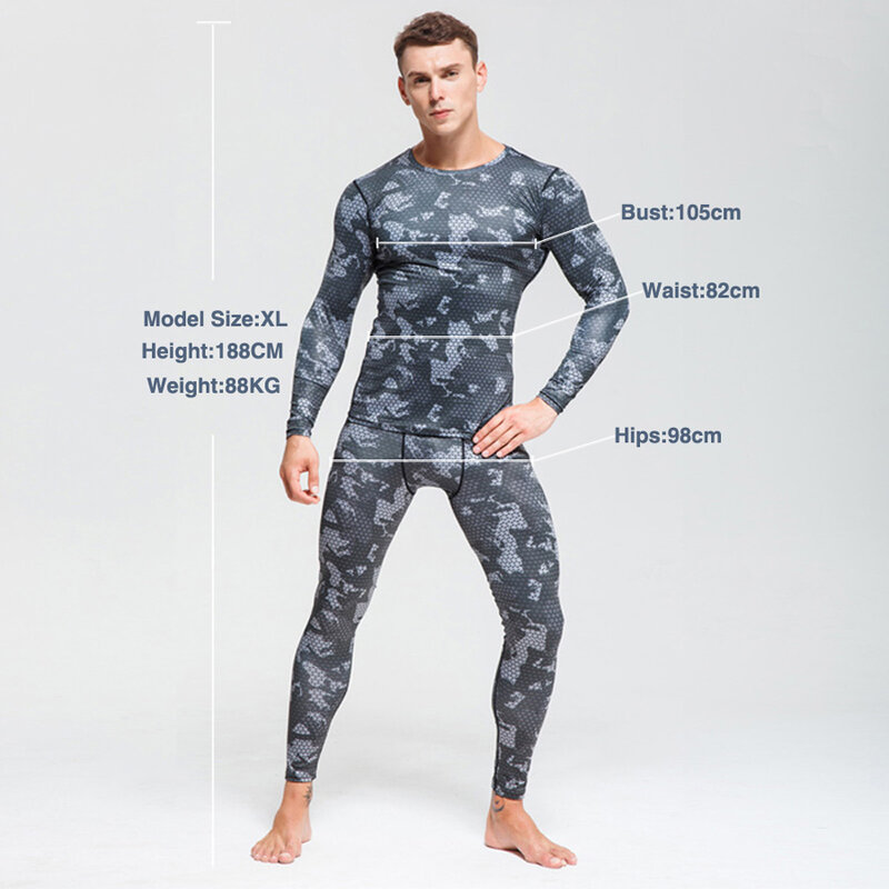 Men's Running Set Gym Jogging Thermo underwear xxxxl Second skin Compression Fitness MMA rashgard Male Quick dry Track suit