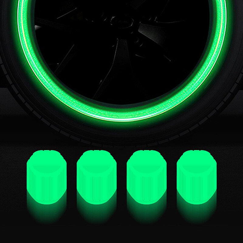 4 stücke universelle leuchtende Ventil kappe Kunststoff abs staub dichte dekorative Reifen Zubehör Reifens chaft abdeckungen anwendbar Auto Motorrad
