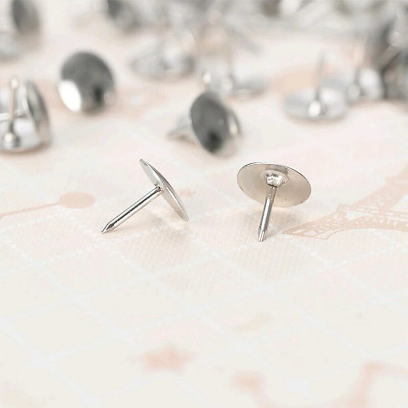 Prata Thumbtack Desenho Pins para estofos e artesanato, Elegante durável Metal Pushpin, 600x