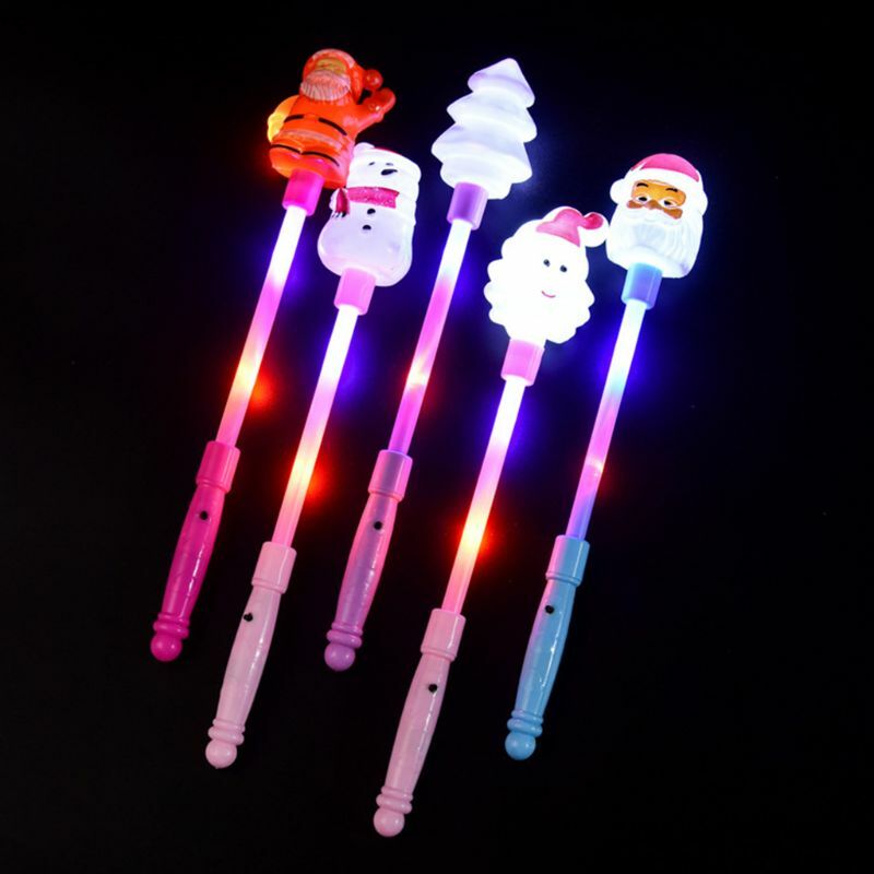 Juguetes mano parpadeantes LED, palo muñeco nieve para jugar en oscuridad, juguetes nocturnos brillantes para niños