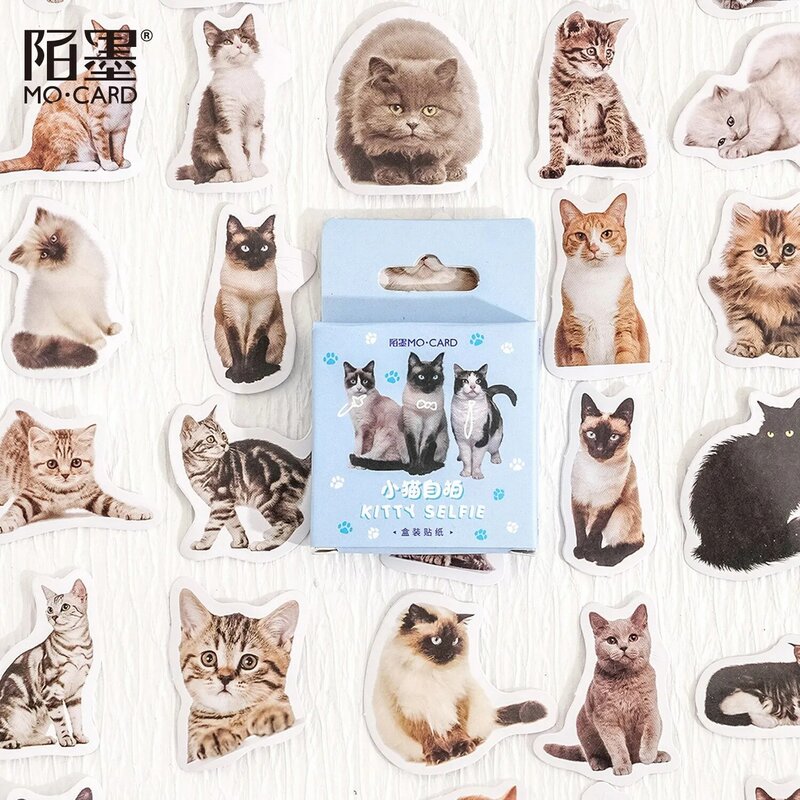 45 pezzi adesivi per gatti carini adesivi per gattini decalcomanie per giocattoli per bambini regali Scrapbook artigianato arti journaling